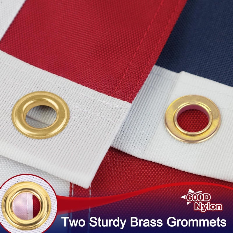 TOOUP American Flag 3x5 FT 600D Outdoor TearProof Series, USA Flags 3x5 FT 600D Nylon, Sturdy American Flags 3x5 for Outside Longest Lasting, High Wind Fade Resistant US Flag Embroidered Stars, Brass Grommets, Sewn Stripes - Image 2